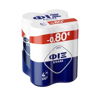 FIX | Μπύρα Lager Κουτί 4x500ml Έκπτωση 0.8Ε