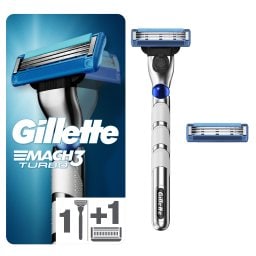 GILLETTE | Ξυριστική Μηχανή Mach3 Turbo + 2 Ανταλλακτικά 1 Τεμάχιο