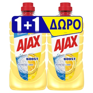 AJAX | Υγρό Καθαρισμού Boost Μαγειρική Σόδα & Λεμόνι 1lt 1+1 Δώρο