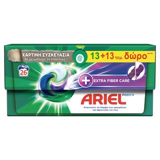 ARIEL | Kάψουλες Πλυντηρίου Ρούχων Allin1 Pods Fiber Care 13+13 Τεμάχια Δώρο