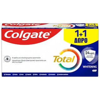 COLGATE | TOTAL | Οδοντόκρεμα Total Whitening 75ml 1+1 Δώρο
