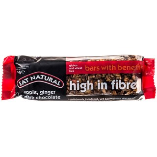 EAT NATURAL | ΜΠΑΡΑ ΔΗΜΗΤΡΙΑΚΩΝ ΜΕ ΜΗΛΟ ΤΖΙΝΤΖΕΡ ΜΑΥΡΗ ΣΟΚΟΛΑΤΑ 45 GR