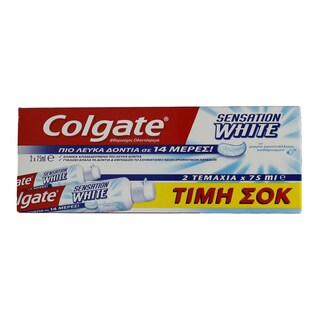 COLGATE | SENSATION WHITE | ΟΔΟΝΤΟΚΡΕΜΑ ΤΙΜΗ ΣΟΚ 2 Χ 75 ML