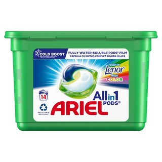 ARIEL | Kάψουλες Πλυντηρίου Ρούχων Allin1 Pods Touch of Lenor Color Fresh 14 Τεμάχια