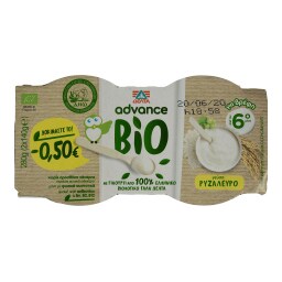 ADVANCE | Επιδόρπιο Γιαουρτιού Bio Ρυζάλευρο 0.50Ε Φθηνότερα 2Χ140 gr