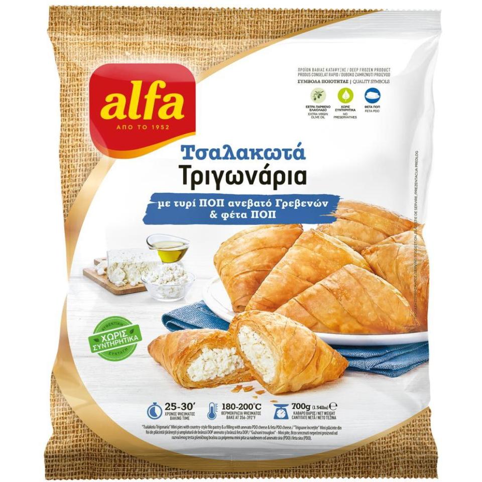 ALFA Τριγωνάρια Τσαλακωτά με Τυρί Ανεβατό και Φέτα 700g