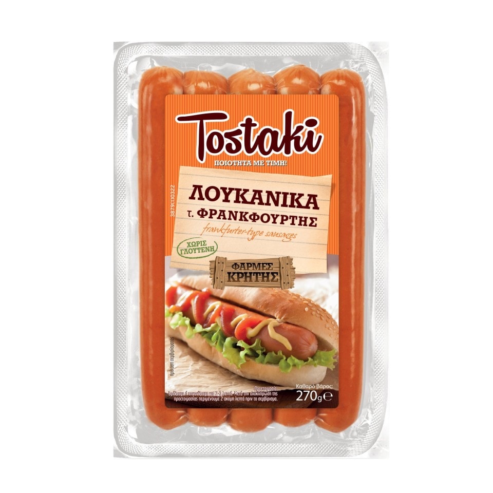TOSTAKI Λουκάνικα Φρανκφούρτης 270g