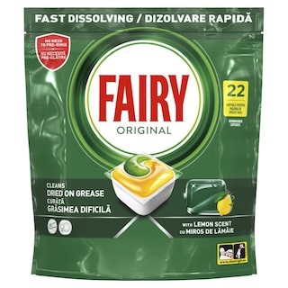 FAIRY | Κάψουλες Πλυντηρίου Πιάτων Original Λεμόνι 22 Τεμάχια