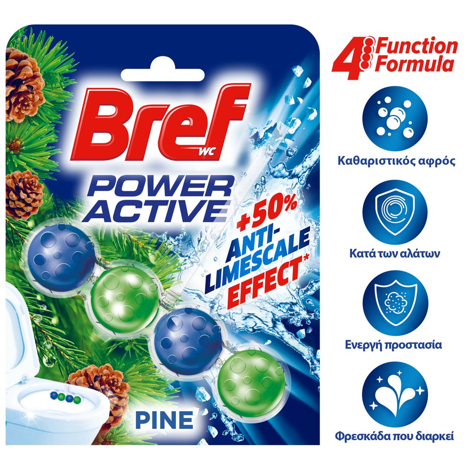 BREF Μπλοκ Τουαλέτας WC Power Activ Pine Forest 50g