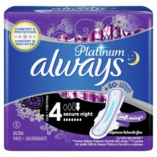 ALWAYS | Σερβιέτες Ultra Platinum Secure Night 5 Τεμάχια