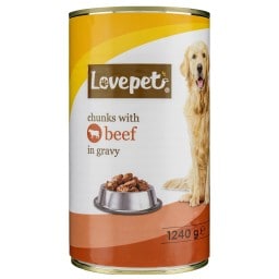 LOVEPET | Σκυλοτροφή Υγρή Βοδινό 1.24kg