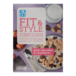 ΑΒ | Δημητριακά Fit & Style Σοκολάτα Φράουλα 375gr