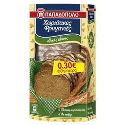 ΠΑΠΑΔΟΠΟΥΛΟΥ | Φρυγανιές Χωριάτικες Ολικής Άλεσης 240g Έκπτωση 0.30Ε