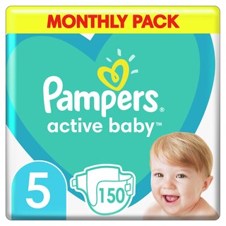 PAMPERS | Πάνες Μωρού Active Baby Νο5 Αποκλειστικά Online 150 Τεμάχια