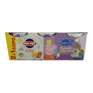 ΚΡΙ ΚΡΙ | Παιδικό Γιαούρτι Φράουλα Μπισκότο 2+1 Τεμάχιο Δώρο 3X140 gr