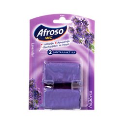 AFROSO | ΣΤΕΡΕΟ BLOCK WC ΛΕΒΑNTA ΑΝΤΑΛΛΑΚΤΙΚΟ 80 GR ΠΡΟΣΦΟΡΑ 2 + 1 ΔΩΡΟ