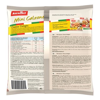 KANAKI | MINI KALZONE | Πιτάκια Κατεψυγμένα Mini Calzone Cheese Delight 450gr