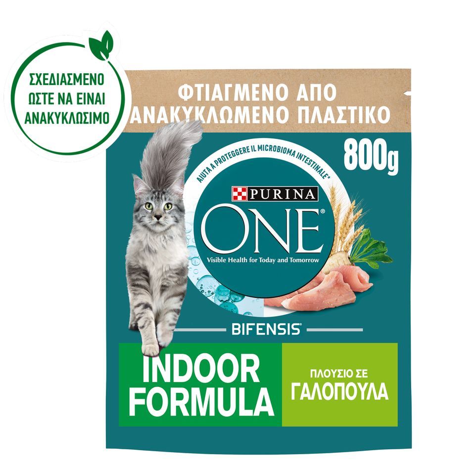 PURINA ONE Γατοτροφή Indoor Γαλοπούλα 800g