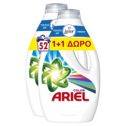 ARIEL | Υγρό Πλυντηρίου Ρούχων Color Touch of Lenor 26 Μεζούρες 1+1 Δώρο