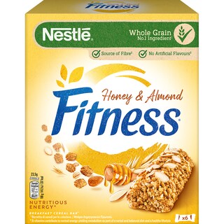 FITNESS | Μπάρες Δημητριακών Ολικής Άλεσης Μέλι & Αμύγδαλο 6 X 23.5gr