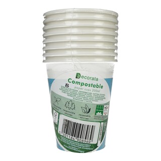 DECORATA | Ποτήρια Βιοδιασπώμενα Τυρκουάζ 8 Τεμάχια