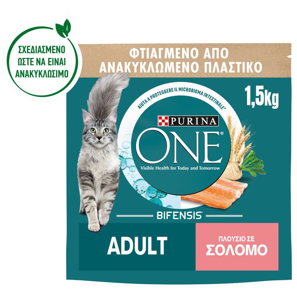 PURINA ONE Γατοτροφή Adult Σολομός & Δημητριακά 1.5Κg