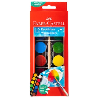 FABER | FABER SET WATERCOLORS 12 COLORS AND A BRUSH 1 PIECE