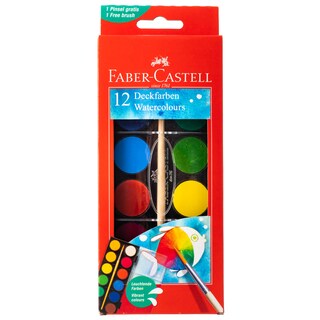 FABER | FABER SET WATERCOLORS 12 COLORS AND A BRUSH 1 PIECE