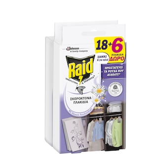 RAID | Σκοροκτόνα Πλακίδια 4 Seasons Άρωμα Λουλουδιών 24 Τεμάχια 18+6 Δώρο