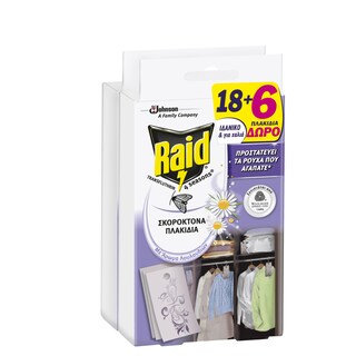 RAID | Σκοροκτόνα Πλακίδια 4 Seasons Άρωμα Λουλουδιών 24 Τεμάχια 18+6 Δώρο