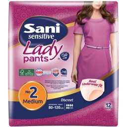 SANI | Incontinence Underwear Lady Sensitive Pants Medium 12 Pieces