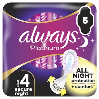 ALWAYS | Σερβιέτες Platinum Ultra Secure Night 5 Τεμάχια