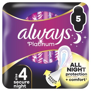 ALWAYS | Σερβιέτες Platinum Ultra Secure Night 5 Τεμάχια