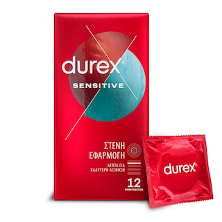 DUREX | Προφυλακτικά Sensitive Στενή Εφαρμογή 12 Τεμάχια