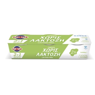 ΚΡΙ ΚΡΙ | Γιαούρτι Χωρίς Λακτόζη 2% Λιπαρά 3x200g 2+1 Δώρο