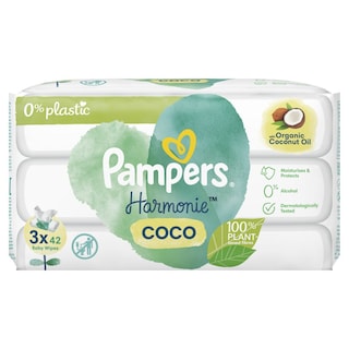 PAMPERS | Μωρομάντηλα Harmonie Coconut 3x42 Τεμάχια