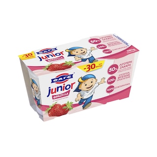 JUNIOR | Παιδικό Γιαούρτι Φράουλα 2x140g Έκπτωση 0.3E