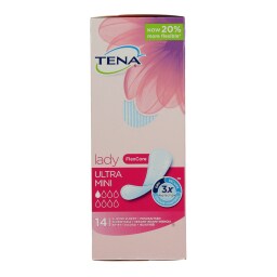 TENA | LADY | ΣΕΡΒΙΕΤΑΚΙΑ ΕΛΑΦΡΑΣ ΑΚΡΑΤΕΙΑΣ ULTRA MINI 14 ΤΕΜ