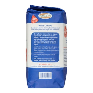 ONSTEVIA | Γλυκαντικό Λευκό Κρυσταλλικό 800gr + 200gr Δώρο