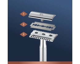 GILLETTE | KING C | Ξυριστική Μηχανή Ασφαλείας + 5 Ξυράφια Διπλής Ακμής 1 Τεμάχιο