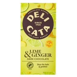 DELICATA | Μαύρη Σοκολάτα Lime και Ginger 90g