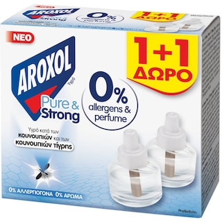AROXOL | Εντομοαπωθητικό Υγρό Pure & Strong Ανταλλακτικό 25ml 1+1 Δώρο