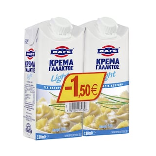 ΦΑΓΕ | Κρέμα Γάλακτος Light 2x330ml Έκπτωση 1.5E