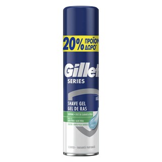 GILLETTE | SERIES | Gel Ξυρίσματος Sensitive Skin 200ml + 20% Δώρο