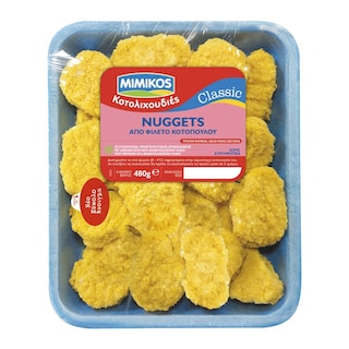 ΜΙΜΙΚΟΣ | ΚΟΤΟΠΟΥΛΟ NUGGETS ΕΛΛΑΔΟΣ ΠΡΟΨΗΜΕΝΟ ΣΥΣΚΕΥΑΣΜΕΝΟ 480 GR