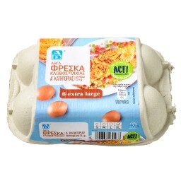 ΑΒ | Αυγά Φρέσκα Κλωβοστοιχίας Extra Large 6 Τεμάχια