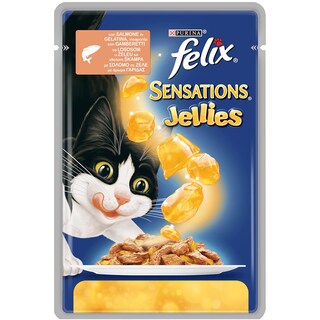 FELIX | Γατοτροφή Με Σολομό & Γαρίδα Σε Ζελέ 100 gr