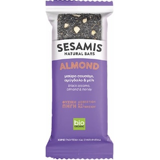 SESAMIS | Μπάρα Bio Μαύρο Σουσάμι Αμύγδαλο Μέλι 34g
