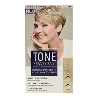 TONE SUPREME | Βαφή Μαλλιών Νο 9-1 Ξανθό Ανοιχτό Σαντρέ 1 Τεμ.