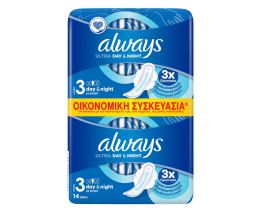 ALWAYS | Σερβιέτες Ultra Day & Night 14 Τεμάχια